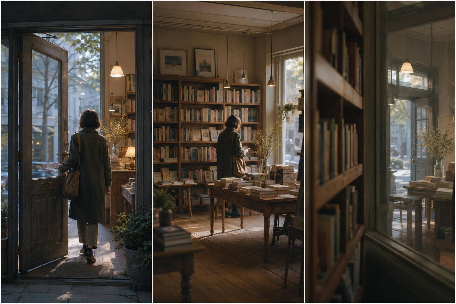 Curio Triptych: entering a place feels different from being in it