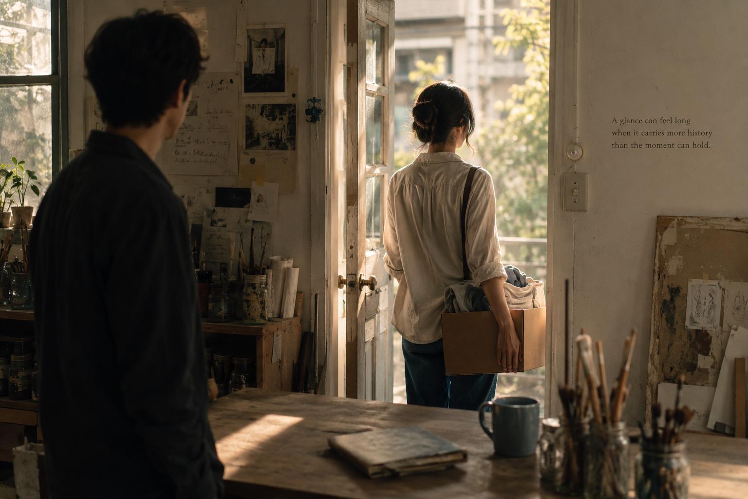 Reflective ending scene for glances feel long Curio Triptych